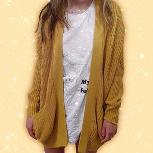🌼 yellow knit cardigan 🌼